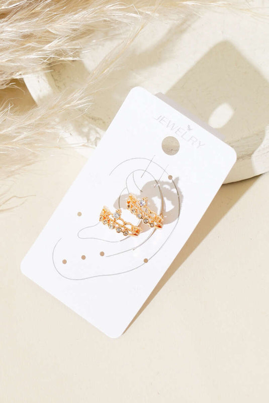 Mini Stone Cartilage Earring Gold