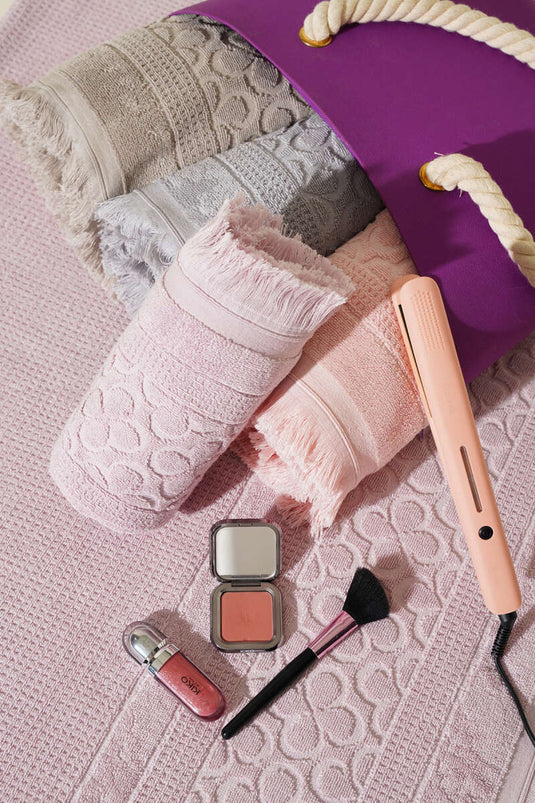 Egyptian Bath Towel Set of 2 Powder