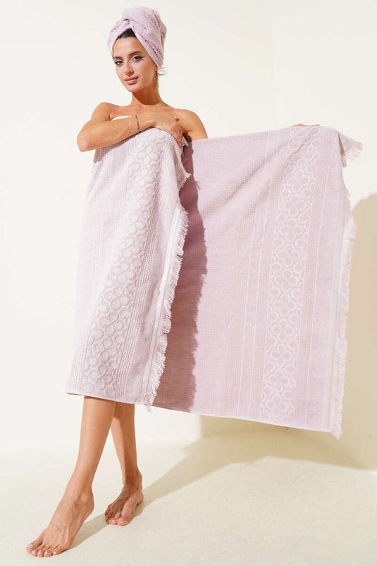 Egyptian Bath Towel Set of 2 Powder