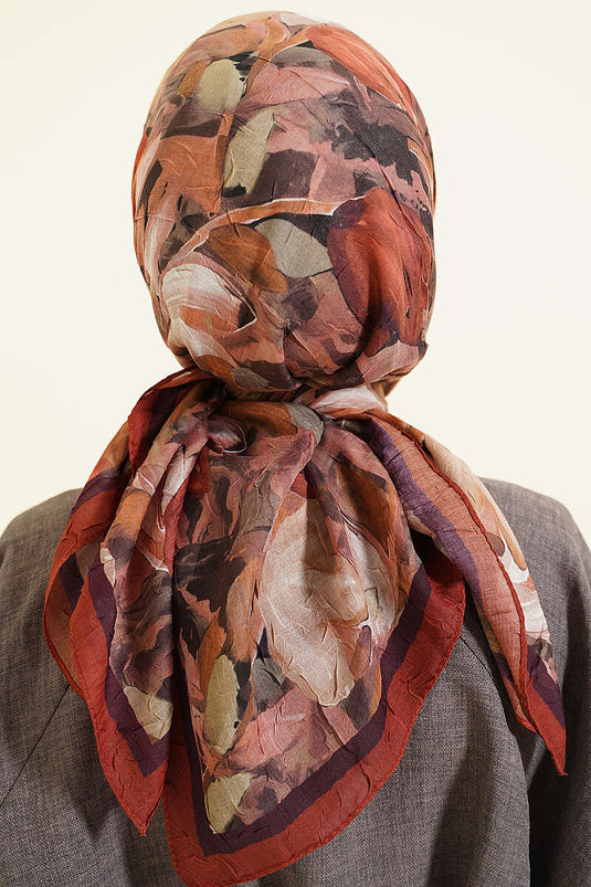 Mist Ebruli Motif Bambou Foulard Kaki