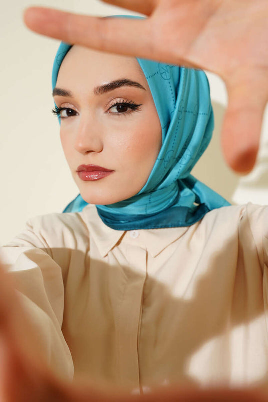 MK Baklava Desen Eşarp Petrol Yeşili