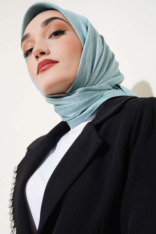 وشاح جاكار بنمط MK بلون النعناع