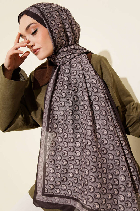 إم كيه ديزين لينا شال بني داكن