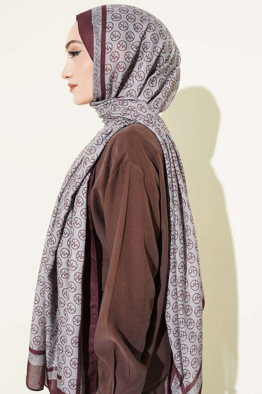 MK Patterned Liva Modal Burgundy Gray