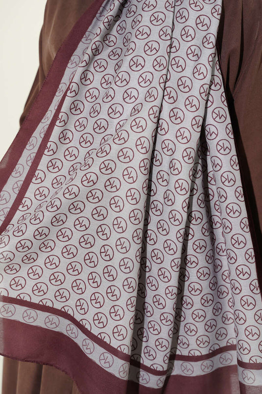 MK Patterned Liva Modal Burgundy Gray