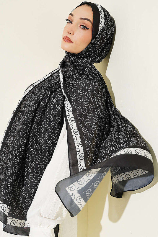Abaya Modest Fashion À Motifs Noir Et Blanc