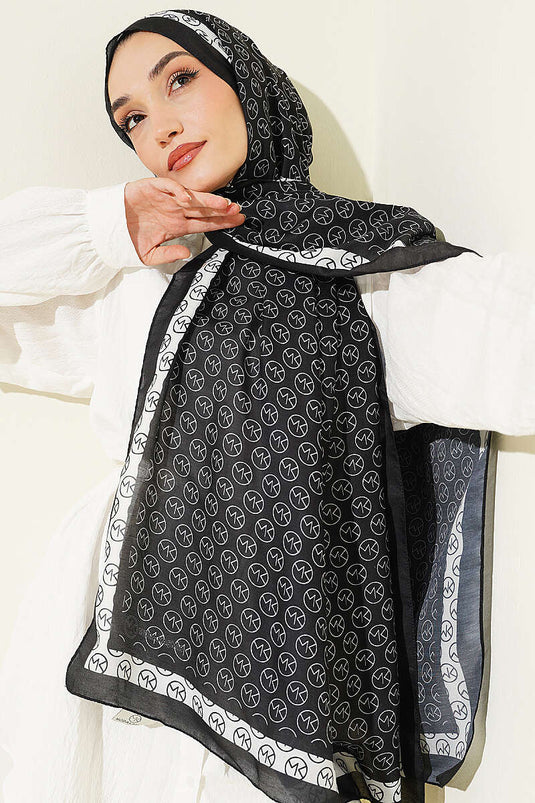 Abaya Modest Fashion À Motifs Noir Et Blanc