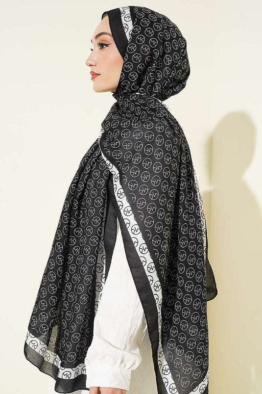 Abaya Modest Fashion À Motifs Noir Et Blanc