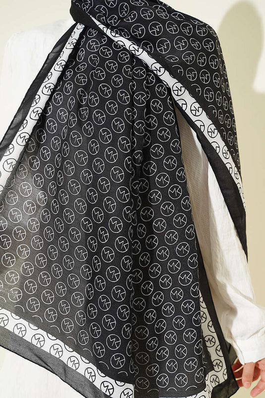 Abaya Modest Fashion À Motifs Noir Et Blanc