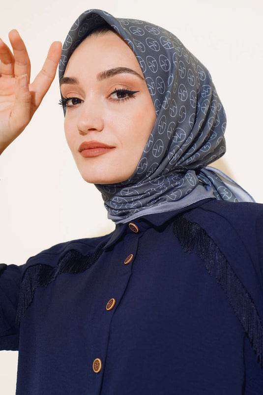 MK Pattern Soft Scarf Anthracite