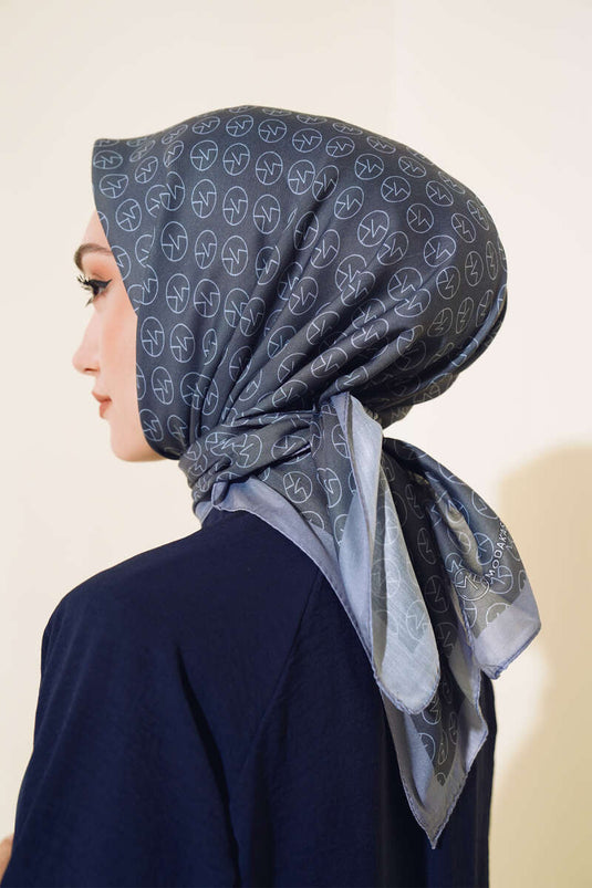 MK Pattern Soft Scarf Anthracite