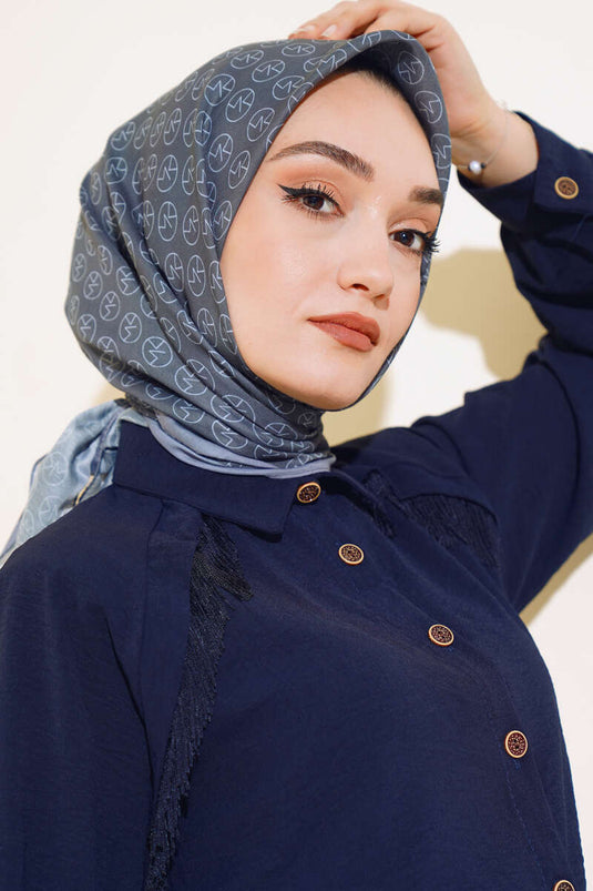 MK Pattern Soft Scarf Anthracite