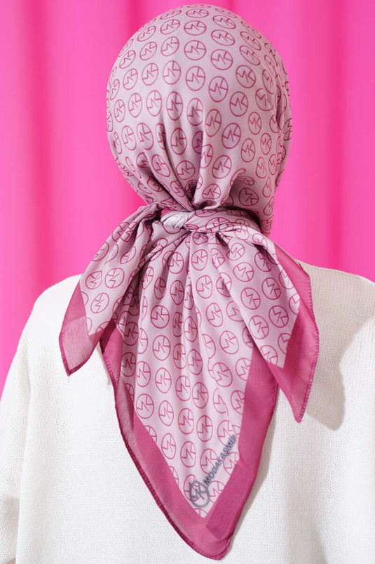 Bufanda suave con estampado MK fucsia