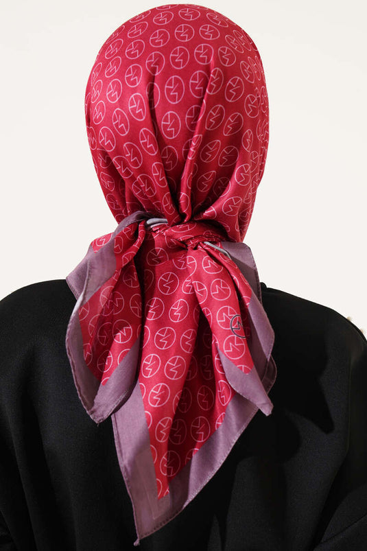 وشاح ناعم بنمط MK باللون الأحمر