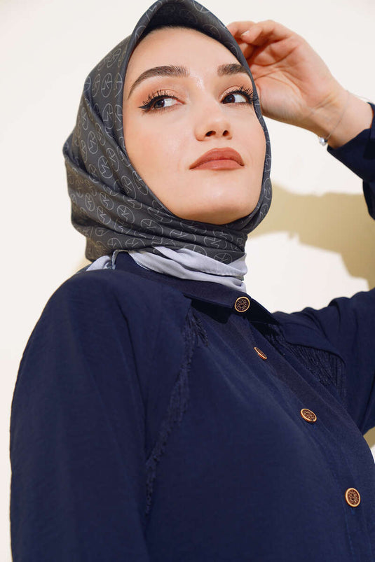 MK Pattern Soft Scarf Ash Gray