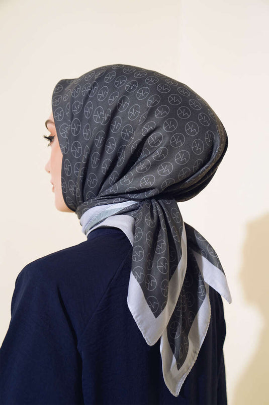MK Pattern Soft Scarf Ash Gray