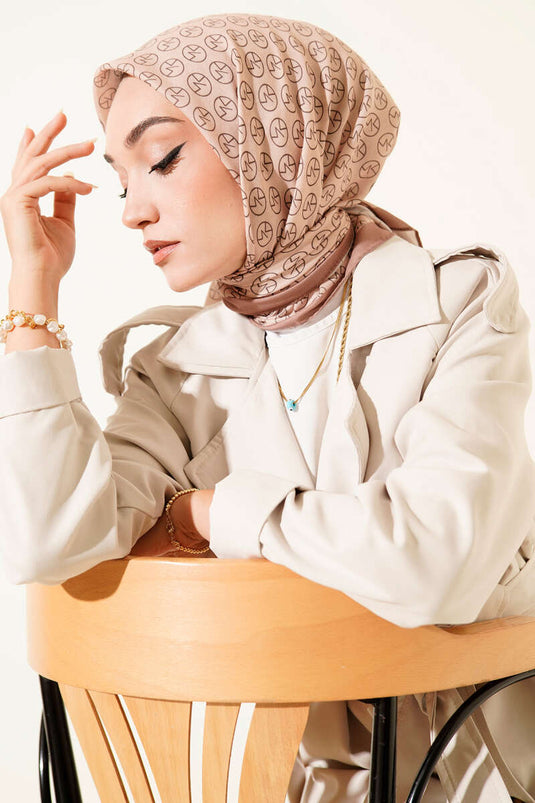 MK Desen Soft Eşarp Latte