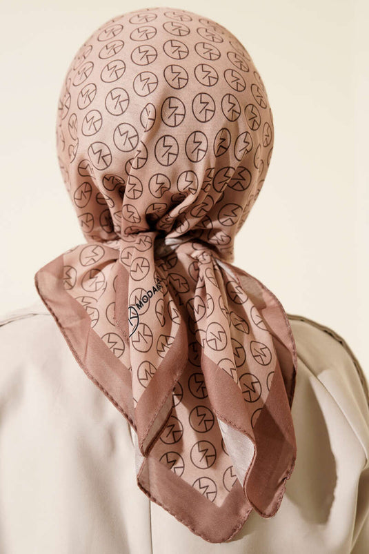 MK Pattern Soft Scarf Latte