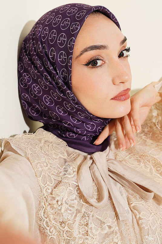 MK Desen Soft Eşarp Mürdüm