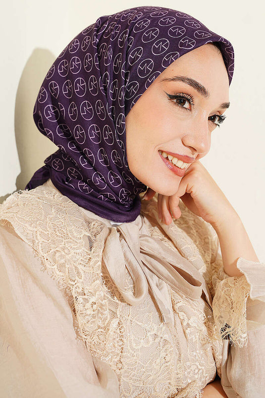 MK Desen Soft Eşarp Mürdüm