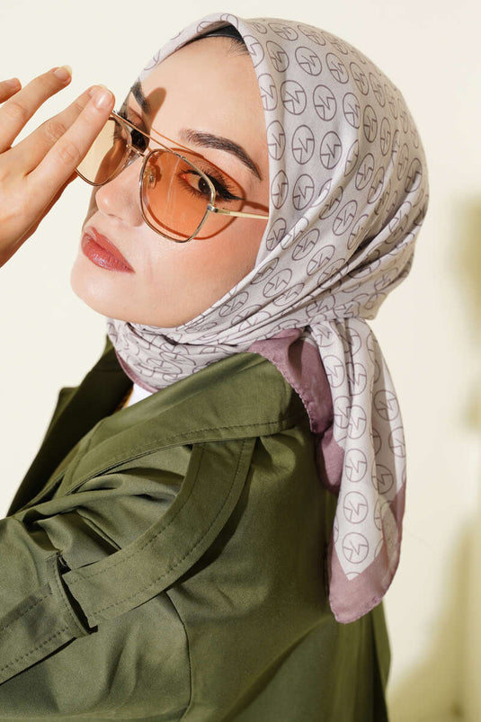 وشاح ناعم بنمط MK، لون حجري