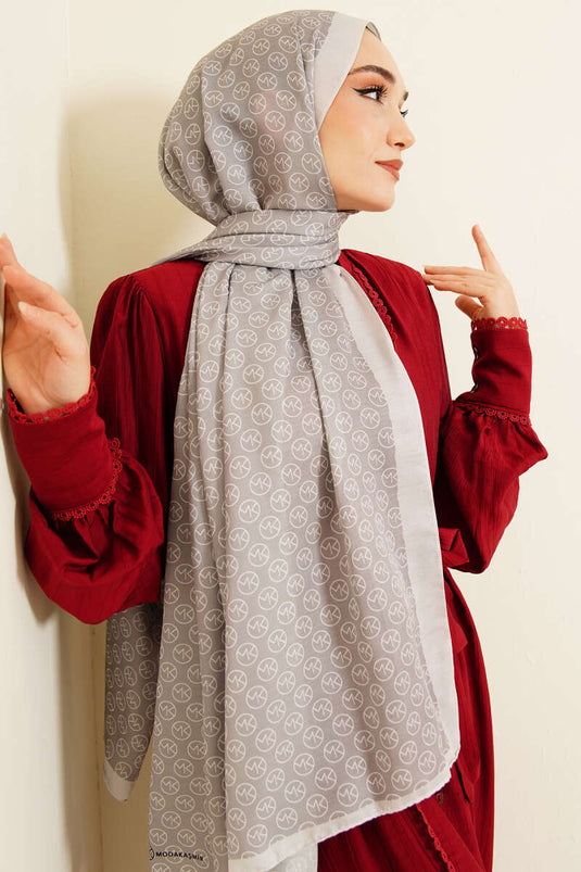 MK Muster Weicher Schal Grau