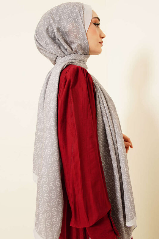 MK Muster Weicher Schal Grau