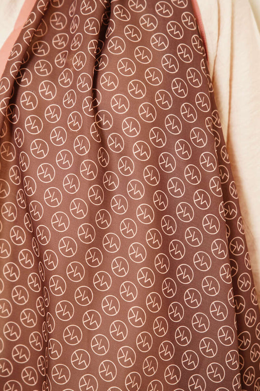 MK Pattern Soft Shawl Brown