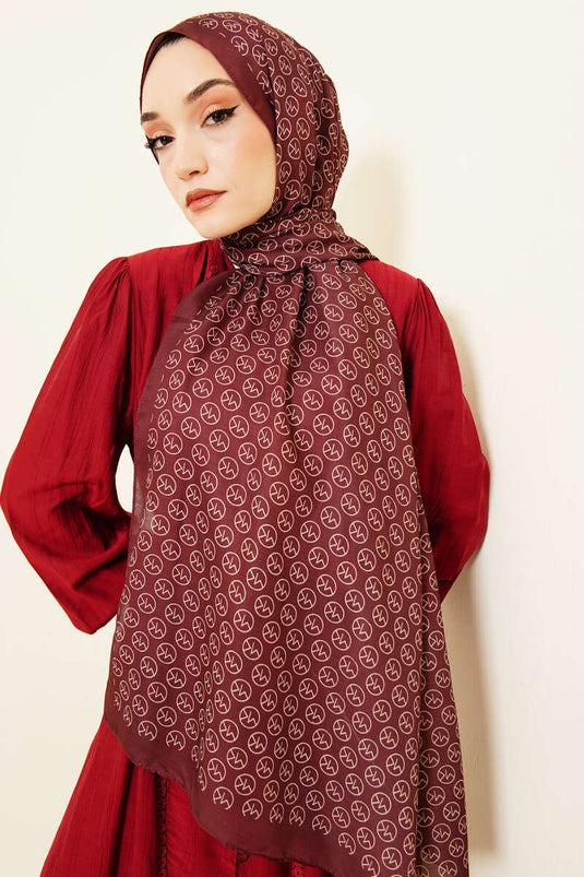 MK Muster Weicher Schal Kastanie