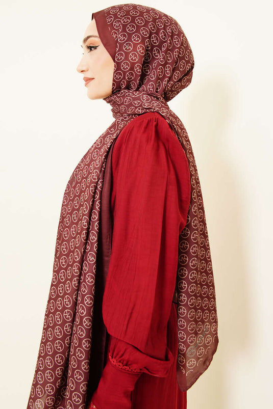 MK Muster Weicher Schal Kastanie