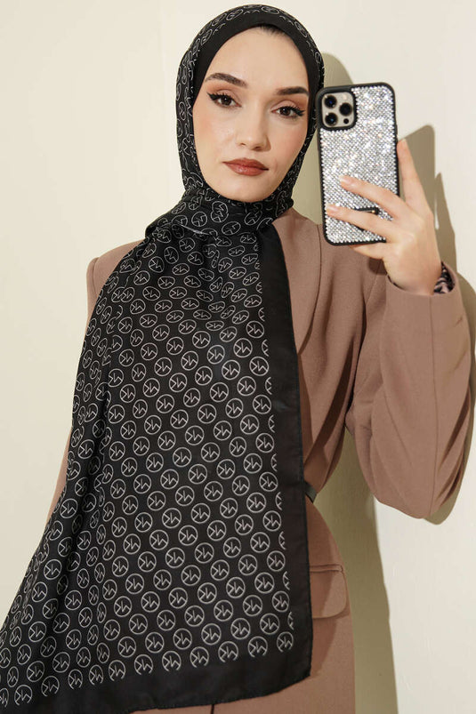 MK Desen Soft Şal Siyah