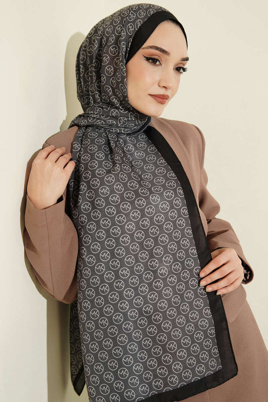 MK Desen Soft Şal Siyah Füme