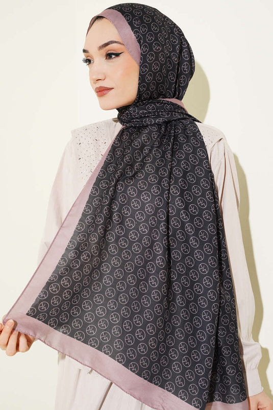 MK Desen Soft Şal Siyah Vizon