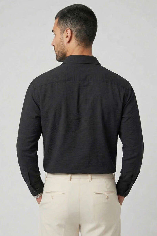 Chemise homme en modal noire