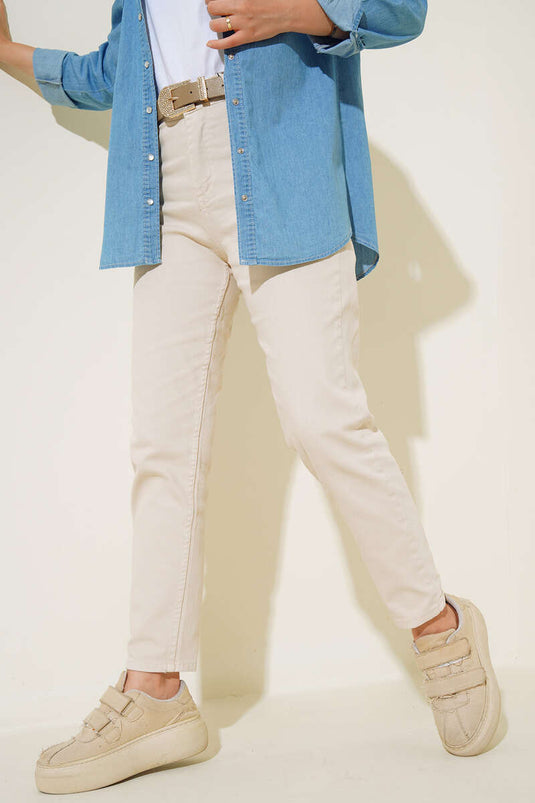 أمي بنطلون نحيف الساق حجر