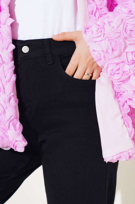 Mom Friend Straight Leg Jeans Black