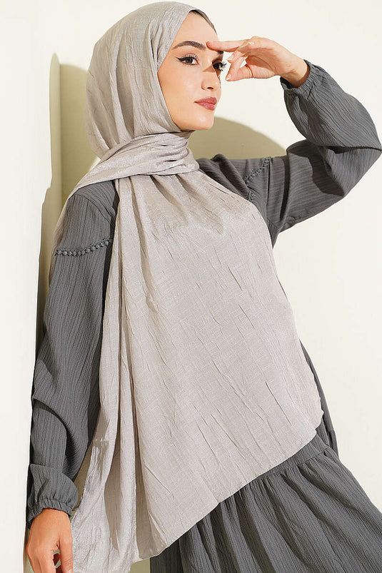 Sciarpa Monogramma Pattern In Grigio Fumo