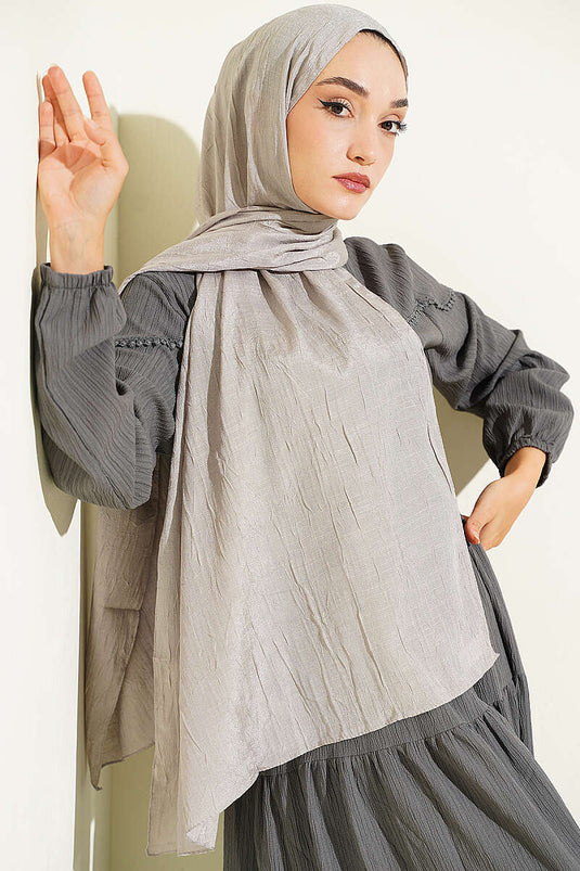 Sciarpa Monogramma Pattern In Grigio Fumo