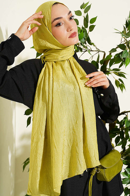 Écharpe Monogramme Brodée Vert Olive