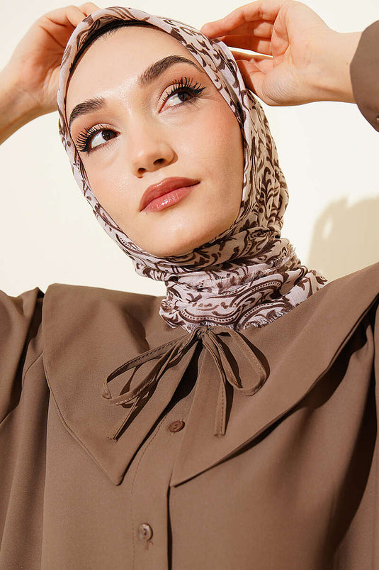 Foulard en coton Flamu à motif beige