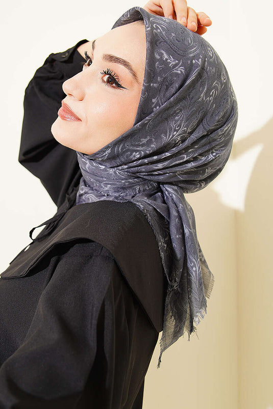 Foulard en coton Flamu à motif, couleur fumée