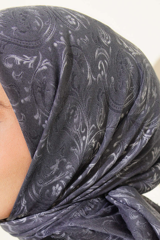 Foulard en coton Flamu à motif, couleur fumée