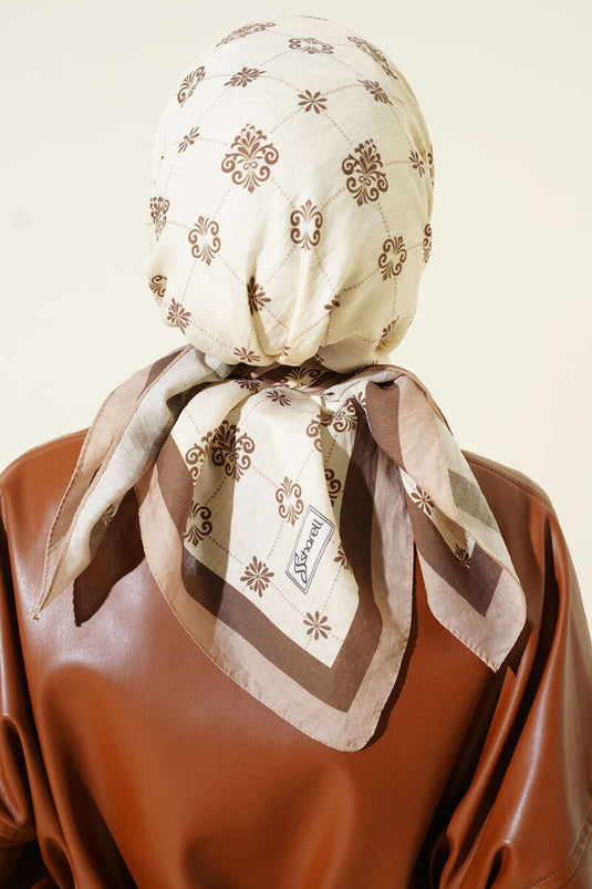 Gemusterter Modal-Schal, Beige