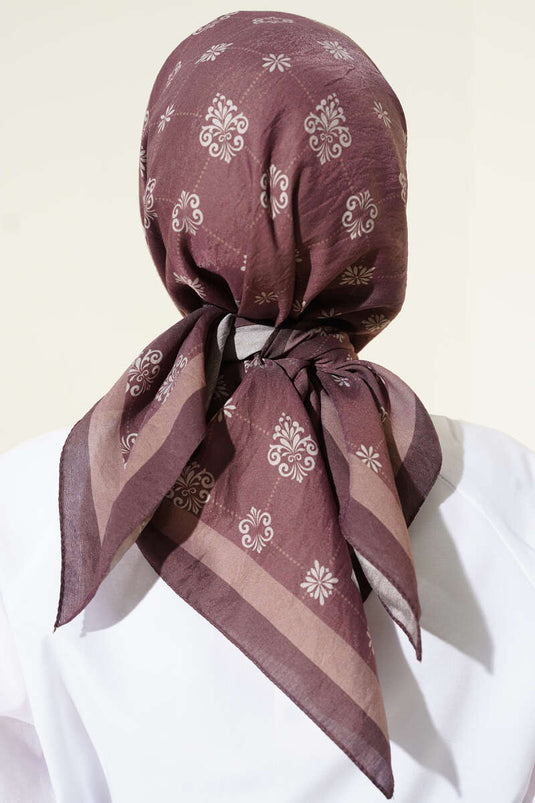 Patterned Modal Scarf in Coffee
