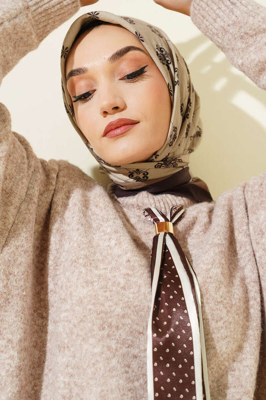 Patterned Modal Scarf, Dark Green