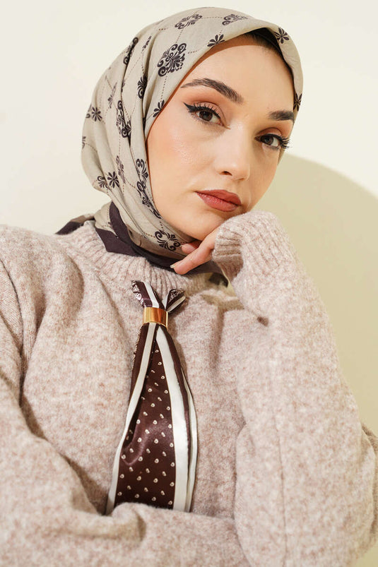 Patterned Modal Scarf, Dark Green