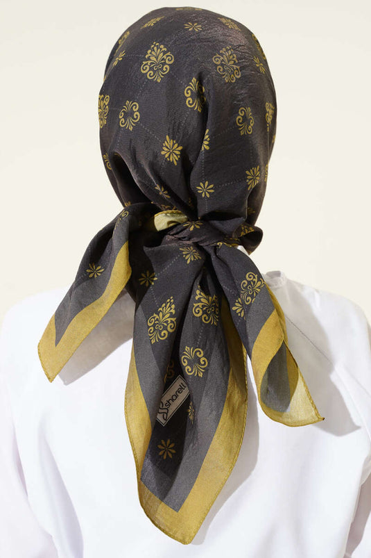 Gemusterter Modal-Schal, Schwarz/Grün