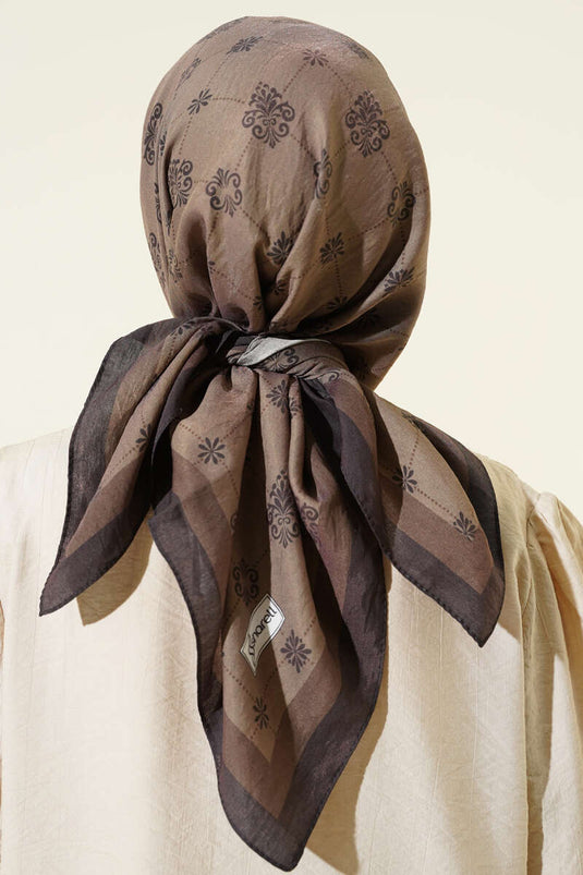 Écharpe en modal à motifs, couleur vison