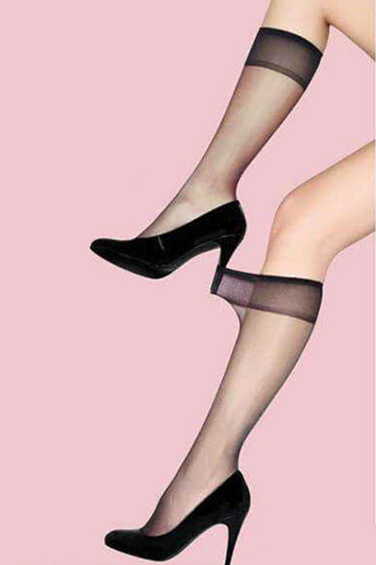 جوارب Good News 20 Den رفيعة حتى الركبة 500 سوداء