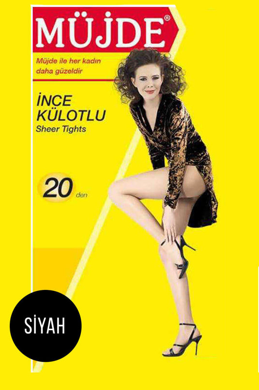 جوارب طويلة رفيعة من Good News 20 Den 500 باللون الأسود